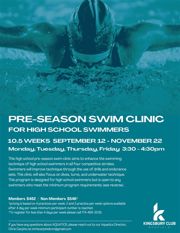 Pre Season Swim Clinic Fall 2022