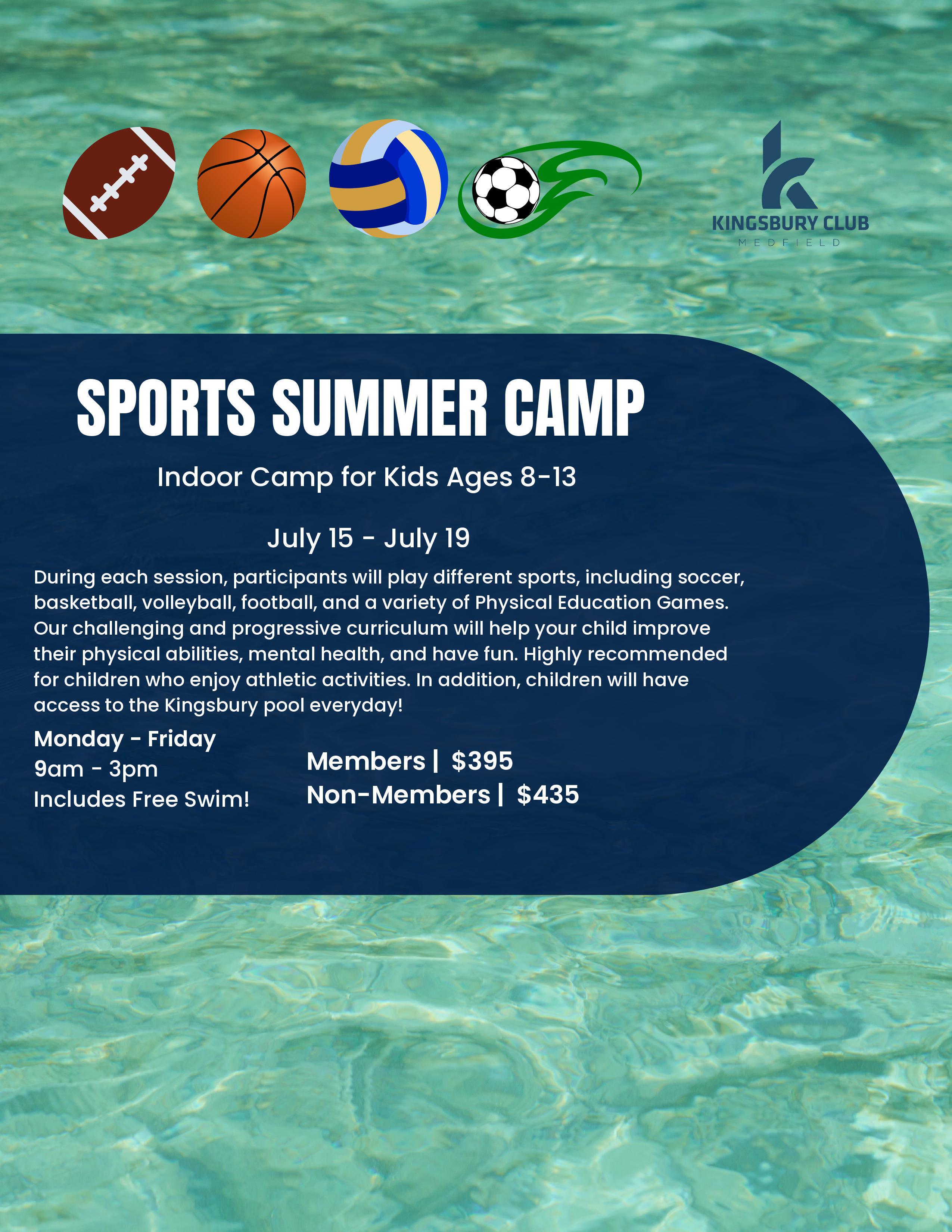 sports summer camp flyer 2023